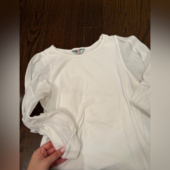 Womans hard tail bubble sleeve white t shirt - Picture 3 of 3